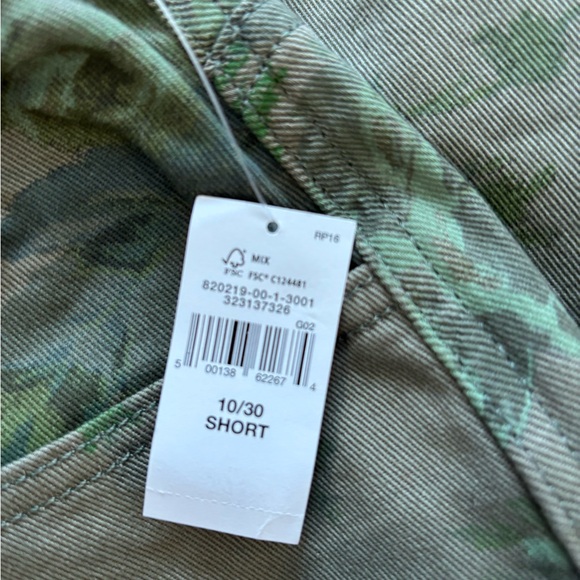 Gap High Rise Print Barrel Jeans in Green Floral Size 30S. NWT - Picture 9 of 13